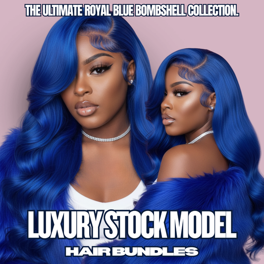 Royal Blue Sirens — Luxury Hair Model Stock Bundle (6 Images)