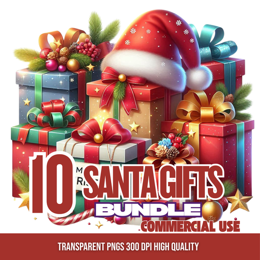 Santa Gifts Bundle|Christmas Clipart