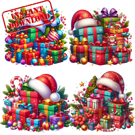 Santa Gifts Bundle|Christmas Clipart