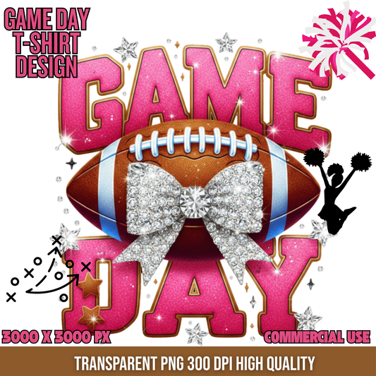 Game Day Glam T-Shirt Design – Instant Download