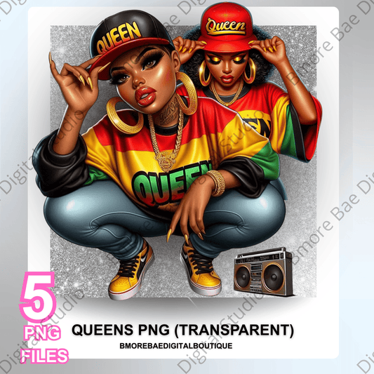 Queens PNG (Transparent) – 5 High - Quality PNG Files - Bmore Bae Digital Boutique